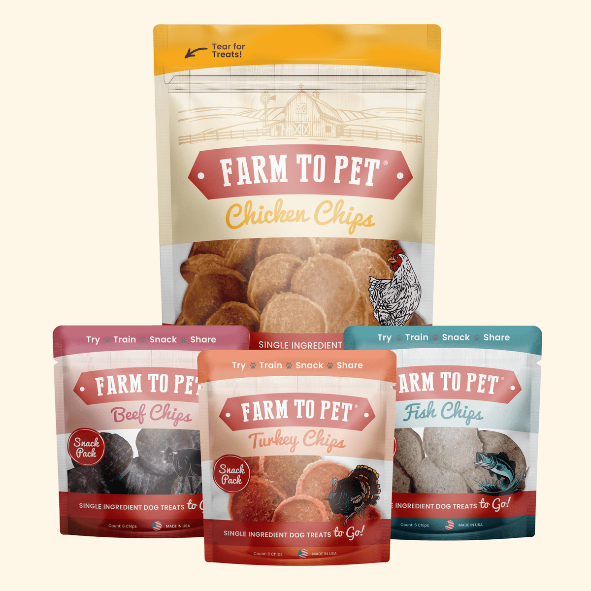 Puppy Packs 'n Snacks Dog Treat Starter Pack | Single-Ingredient Training Treats