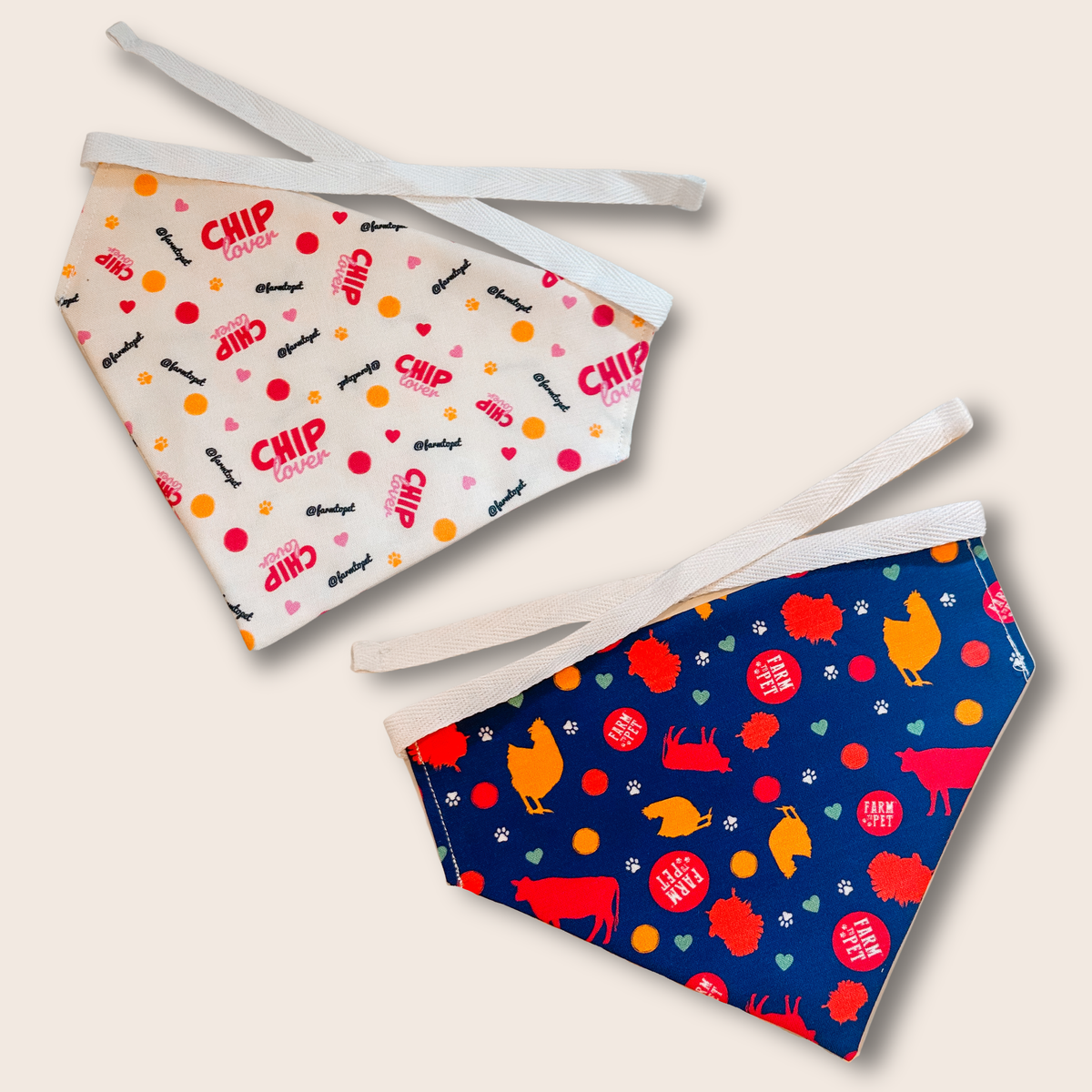 Tie-on Dog Bandana | Adjustable String-tie Bandana for Dogs and Cats