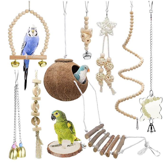 9-Piece Parakeet & Budgie Toy Set