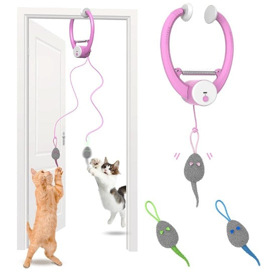 Colorful Beating Mouse Electric Door Holder Hanging Automatic Interactive Toy