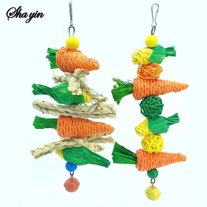 Woven Carrot & Corn Chew Toy for Small Pets