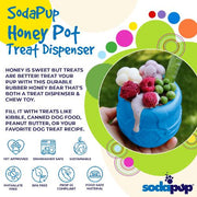 Honey Pot Dog eCup Treat Dispenser | Durable PUP-X Rubber Enrichment Toy | USA Made